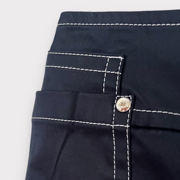 Escada Navy Blue High Rise Tuxedo Flare Dress Pants Stretch Sz 40 - Picture 5 of 10